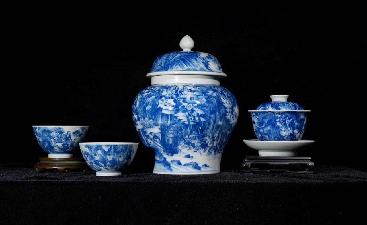 Imperial Landscape Tea Set — A Journey Through Misty Mountains and Timeless Serenity