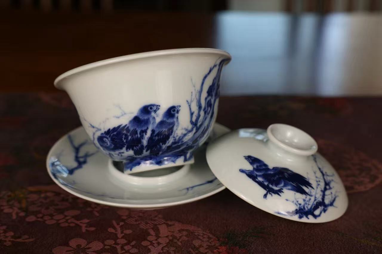 Blue Blossoms in Porcelain — A Symphony of Elegance and Serenity