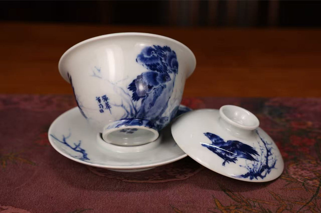 Blue Blossoms in Porcelain — A Symphony of Elegance and Serenity