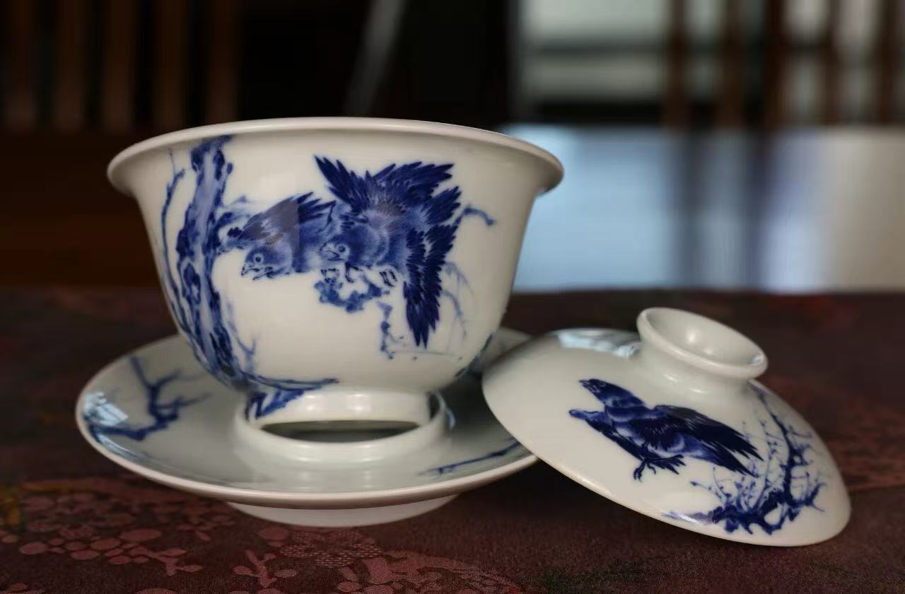 Blue Blossoms in Porcelain — A Symphony of Elegance and Serenity